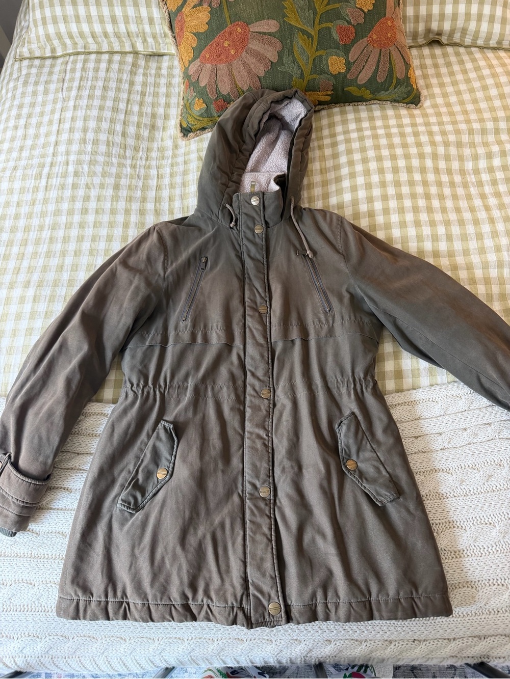 DKNY women’s green winter parka